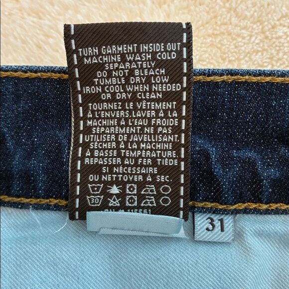 7 For All Mankind Jeans 31 x 32 Blue Denim Women’s Straight Leg Buttonfly - Picture 9 of 14